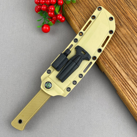 Cross-border Hot-selling High Hardness Knife Sharp Camping Knife Portable Steak Knife for Cutting Melons and Fruits and Vegetables with K Sheath Outdoor