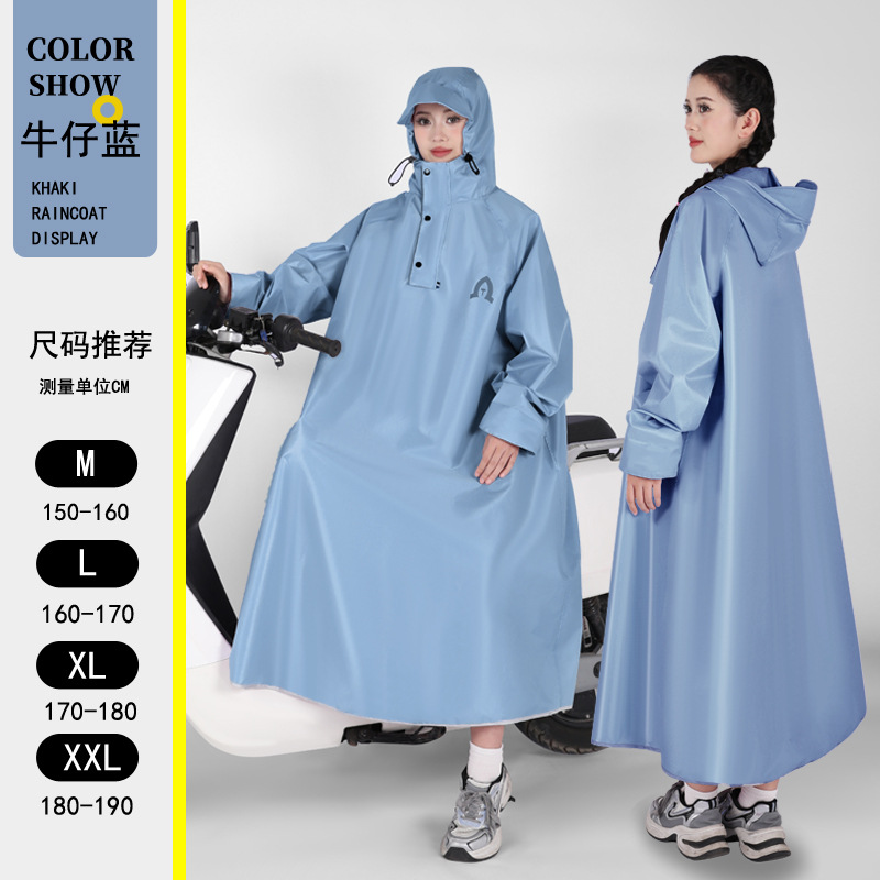 Impermeables con mangas largas, tormenta de cuerpo completo, coche eléctrico, hombres y mujeres engrosados, batería para adultos, coche eléctrico, poncho especial para montar