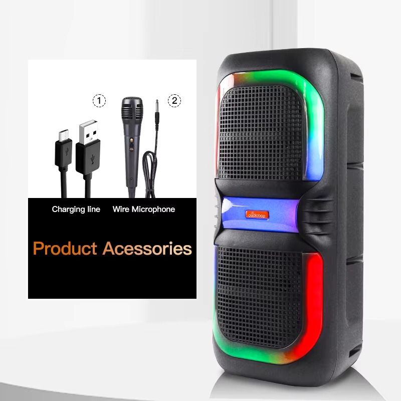 Bk-8863 High Power Portable Dual 8inch Speaker Outdoor Wireless with Aux/Bluetooth/Microphone