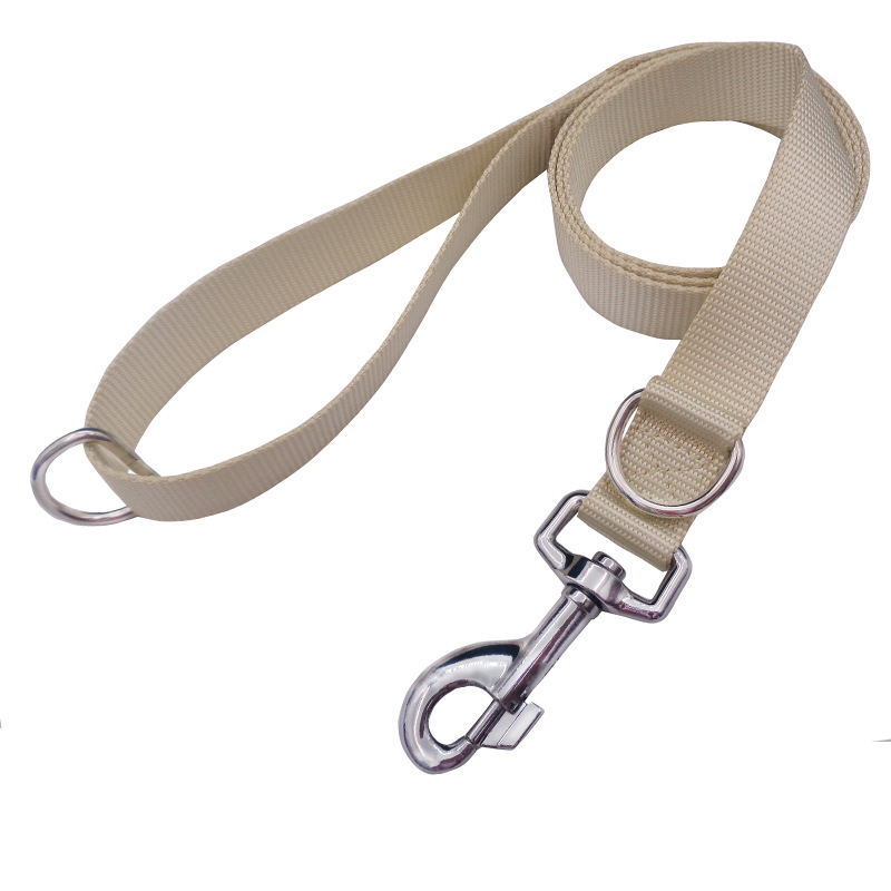Entrenamiento de perros con cuerda de tracción para mascotas de nylon simple doble D hebilla cuerda de paseo ajustable etiqueta personalizada cadena de perro