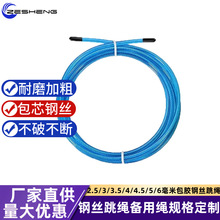 源头厂家钢丝跳绳备用绳2.5MM PVC包胶304不锈钢丝包塑跳绳替换绳