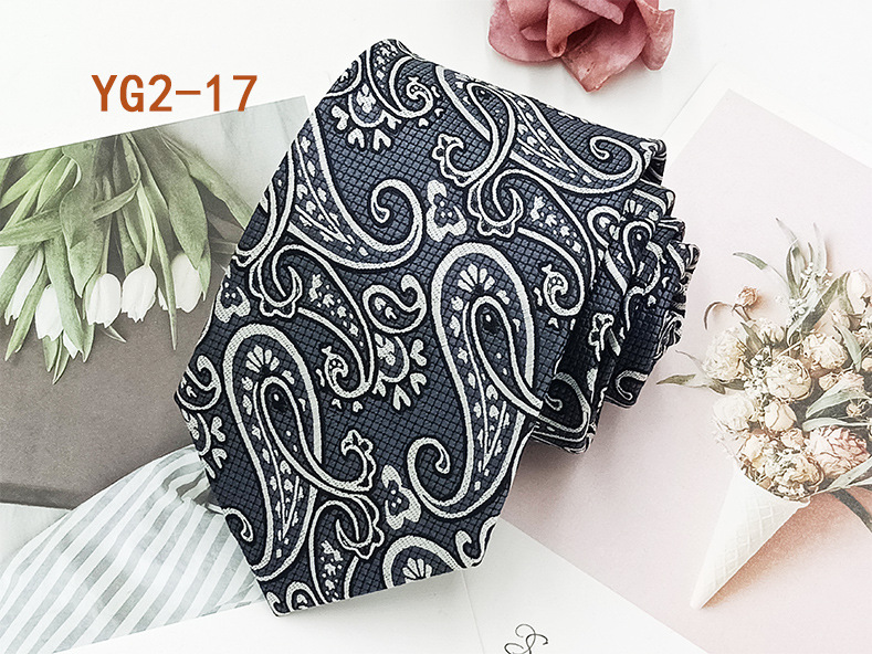Corbata informal de negocios para hombre, en stock de fábrica, estilo nuevo atado a mano, diseño paisley, jacquard de poliéster y seda, 8 cm