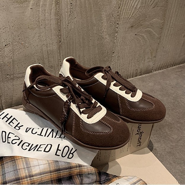 Height-Increasing Lace-Up Women's Sneakers 2025 Autumn Korean Version Versatile Retro Color-Blocking Soft-Soled Sports Casual Shoes