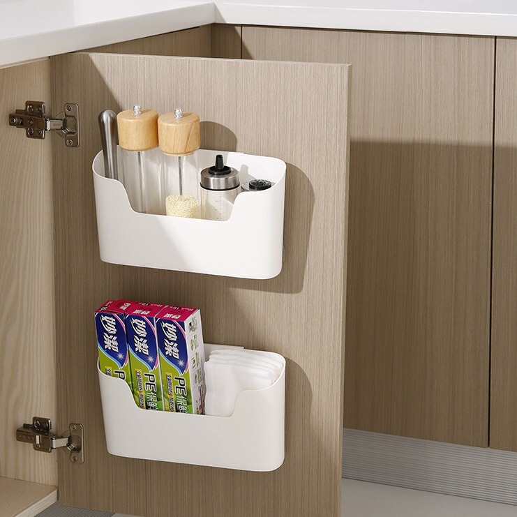 Household Wall-mounted Storage Box Punch-free Bathroom Supplies Arrangement Box Cabinet Door Storage Storage Box