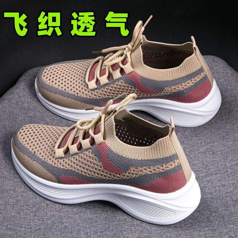 2025 Summer Sports and Leisure Women's Shoes Fly-Woven Mesh Breathable, Comfortable, Lightweight, Soft-Soled Running Campus Style Student Shoes