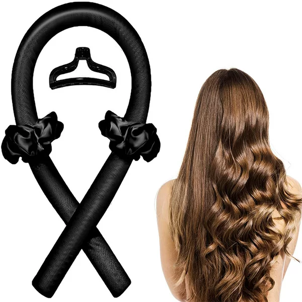 Cross-Border Heatless Curling Iron, Long Foam Sleep Curling Wand with Hair Tie, Cross-Border Lazy Curling Wand