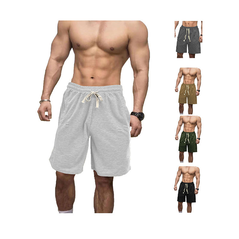 Pantalones cortos de verano 2026 para hombre, transpirables, de color liso, estilo casual y moderno, de cinco puntos, para venta transfronteriza en AliExpress