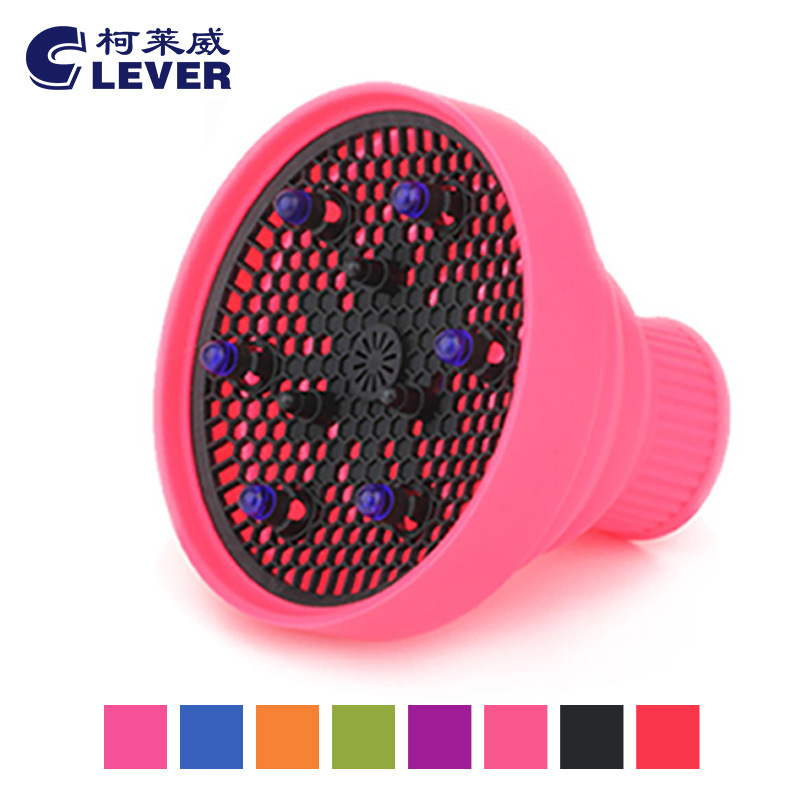 Cubierta del secador de pelo de silicona plegable cubierta de secado del hogar forma del pelo rizado impermeable retráctil que forma el secador de pelo Capucha