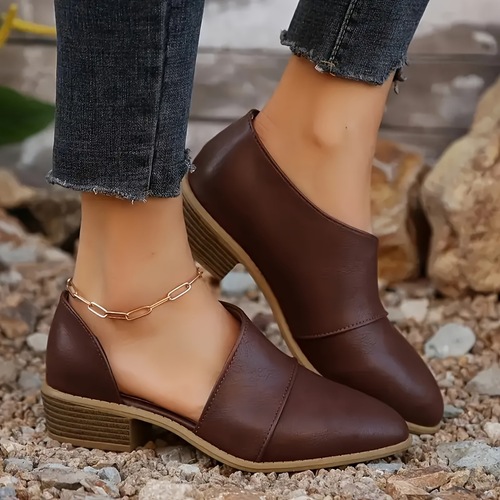 Women's Brown Elegant Pointed Toe Ankle Boots