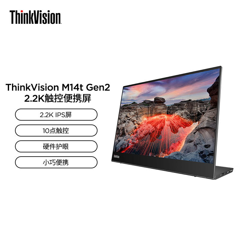 Lenovo ThinkVision Touch Portable Screen M14t Gen2 Monitor 2.2 HD