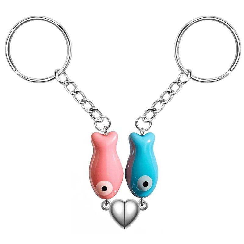 Cross-border Amazon Couple Pendant Magnet Love Ceramic Fish Valentine's Day Gift Keychain Pendant Accessories