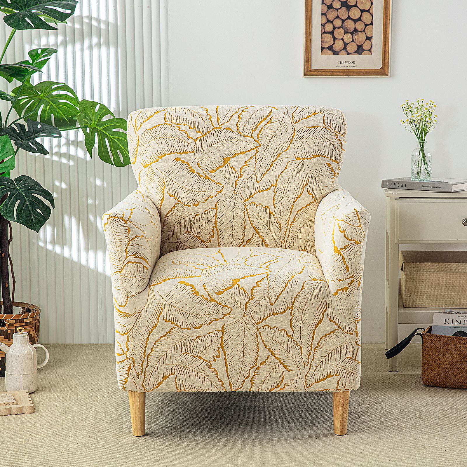 Cross-border Thickened Chenille Stretch Household Single Sofa Cover Full-bag High-back Chair Cover Banquet Chair Cover