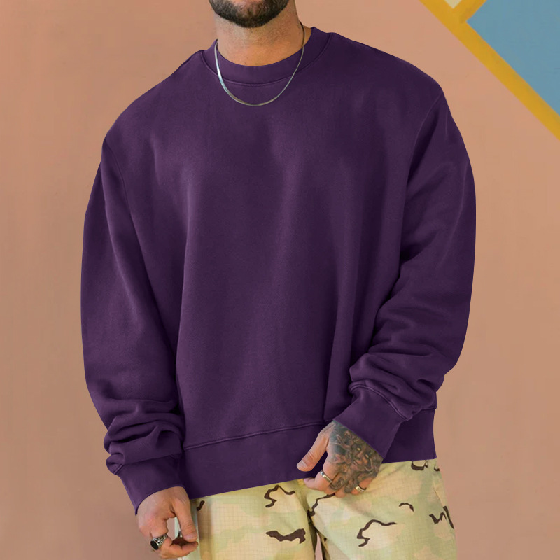 Sweater autumn new men's long sleeved pullover thick and versatile round neck sweater_voghion.com