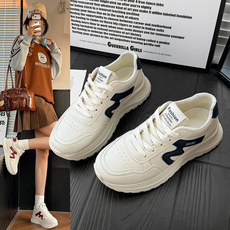 Thick-Soled Color-Block Lace-Up Dad Shoes, New Spring 2026 Model, Student Running Shoes, Easy to Match, Height-Increasing Casual Sneakers Thick-Soled Color-Block Lace-Up Dad Shoes, New Spring 2026 Model, Student Running Shoes, Easy to Match, Height-Increasing Casual Sneakers