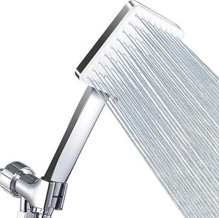 Cross-Border Amazon Square Handheld Shower Head with 6 Functions, Pressurized European and American Shower Head, 6-Speed Matte Black Handheld Shower