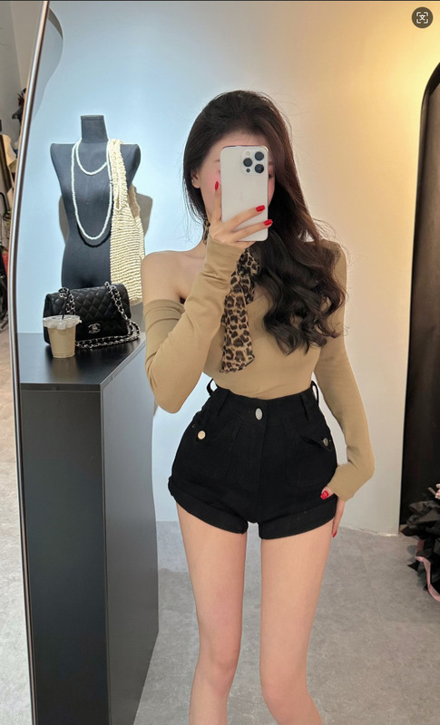 迷彩工装短裤女夏季新款韩版高腰显瘦设计感包臀裙短裤裤子5828|undefined