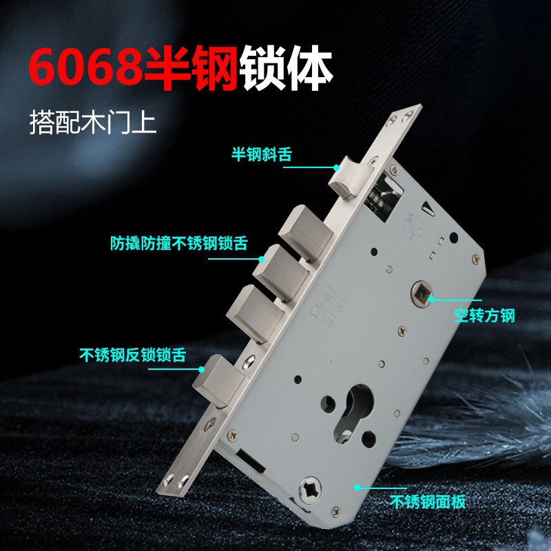 Personalizada doble activa doble rápido 6068 cerradura de puerta antirrobo cerradura inteligente especial de acero inoxidable cerradura de núcleo de puerta antirrobo