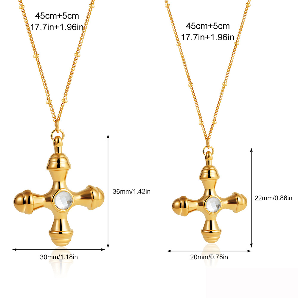 All Seasons Season Wholesale Jewelry Simple Style Classic Style Cross Star Water Droplets 304 Stainless Steel 18K Gold Plated Plating Cable Chain Pendant Necklace