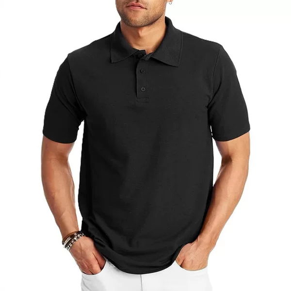 Cross-Border Amazon Hot Men's Polo Shirt Moisture-Wicking Short-Sleeved Quick-Drying Sports Golf Shirt