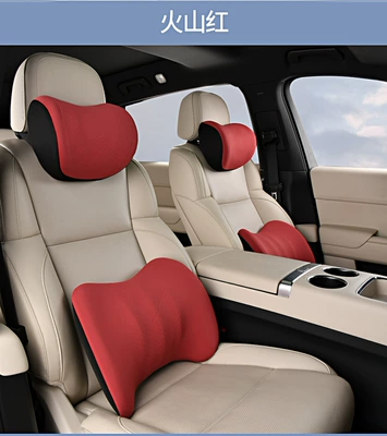 Waist support Set for Driver and Passenger - volcanic-red-headrest