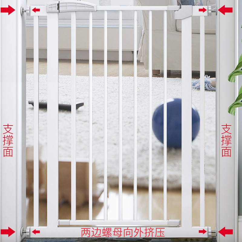 Puerta de seguridad infantil sin taladros — barrera protectora para escaleras y mascotas, instalación fácil, valla de protección para bebé
