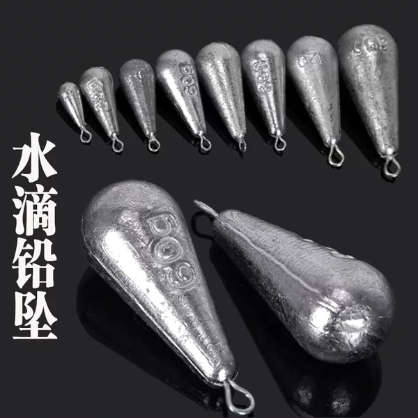 Drop-type lead pendant long shot string hook lead pendant with ring solid sea Rod throwing rod fishing gear lead pendant wholesale