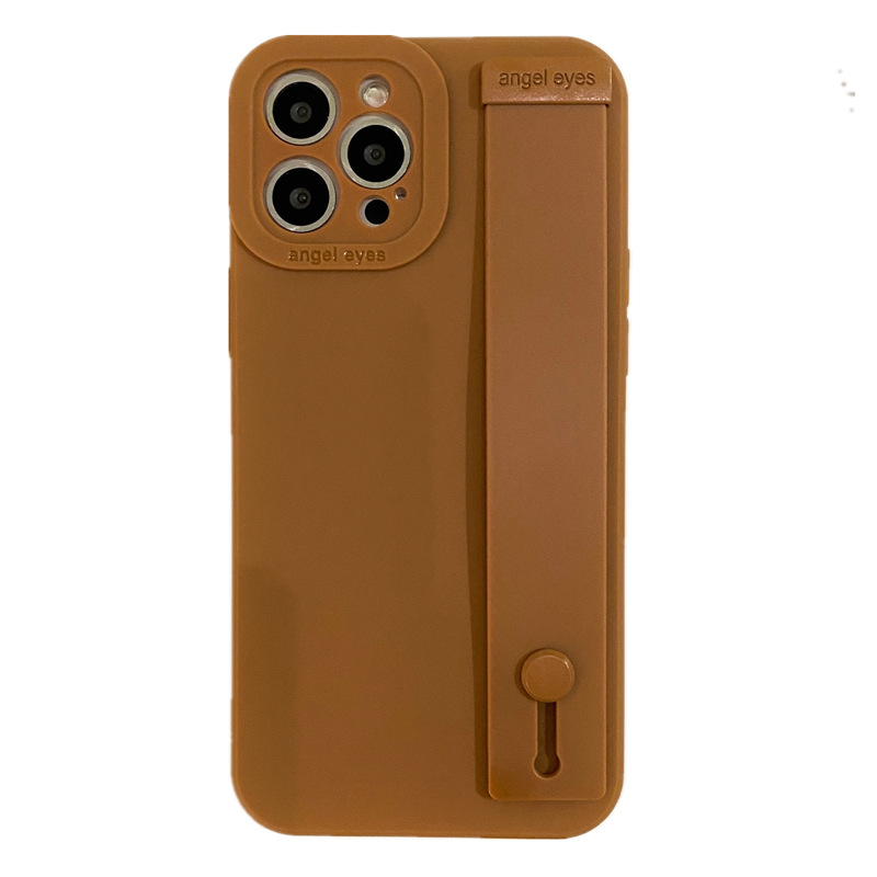 INS Otoño e Invierno marrón adecuado para iPhone14 Apple 12/13Pro Max correa de muñeca teléfono caso Xsmax silicona 11