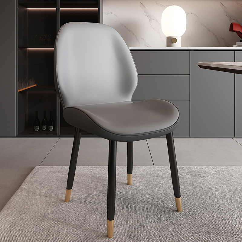 Silla mariposa gris claro cuero gris-Carbon Gold legs-Wood Soft bag