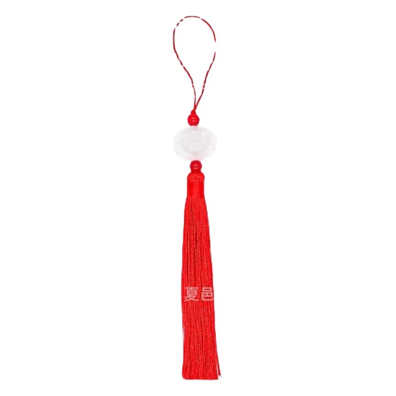 Double-sided lotus tassel tassel seed imitation white jade ancient costume Hanfu fan pendant pendant tassel ancient decorative jewelry pendant wholesale