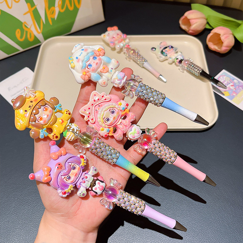 Lápiz de bola dibujos animados negros Sanrio creativo diamante princesa lápiz de color niña pequeña examen especial papelería infantil