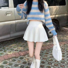 学院風の小柄な甘さのスカートの女性の春夏2025新型のハイウエストはやせていて、光の短いスカートを防ぐことができます。