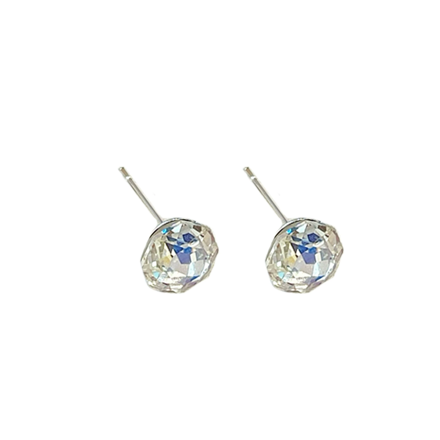 Stud Earrings (Millennium Rose) 8 mm rose‑cut zircon, straight‑pin and flat‑back screw options, assorted colors