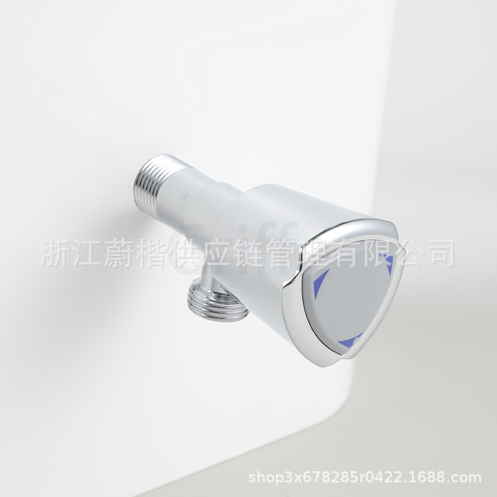 Electroplated stainless steel triangular valve, cold and hot water heater stop valve joint accessory, bathtub special faucet Specification drawing