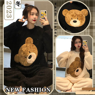 (Cross-border trading), coral velvet demi-season brand cute pijama, Korean style, loose fit, wholesale