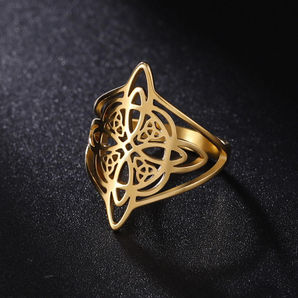 Plating Design Hip-Hop Retro Witches Knot Solid Color 304 Stainless Steel Plating Women's Rings