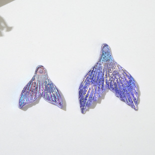Mermaid tail DIY accessories fish tail decoration transparent fantasy resin shoes button bracelet mobile phone accessories accessories