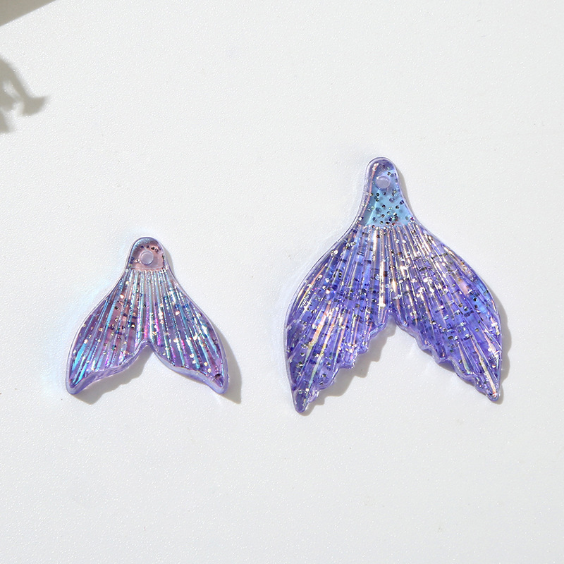 Colorful Mermaid Tail Accessories DIY with Holes Mermaid Tail DIY Hair Accessories Hairpin Earrings Fish Tail Accessories