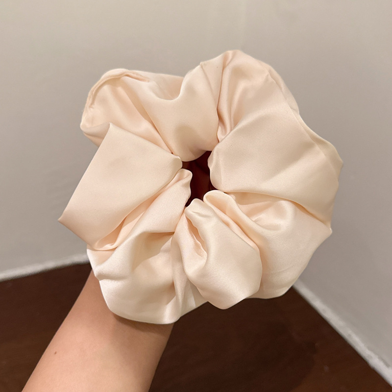 001# кремовая атласная резинка для волос 16см