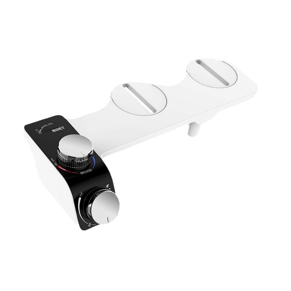 Bidé de Amazon fácil de instalar para la higiene personal, asiento de inodoro inteligente no eléctrico con doble rociador para descarga de agua fría y caliente.