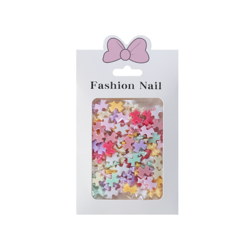 100 piezas de joyería de uñas de resina macaron serie de color pajarita plana dopamina decoraciones de uñas