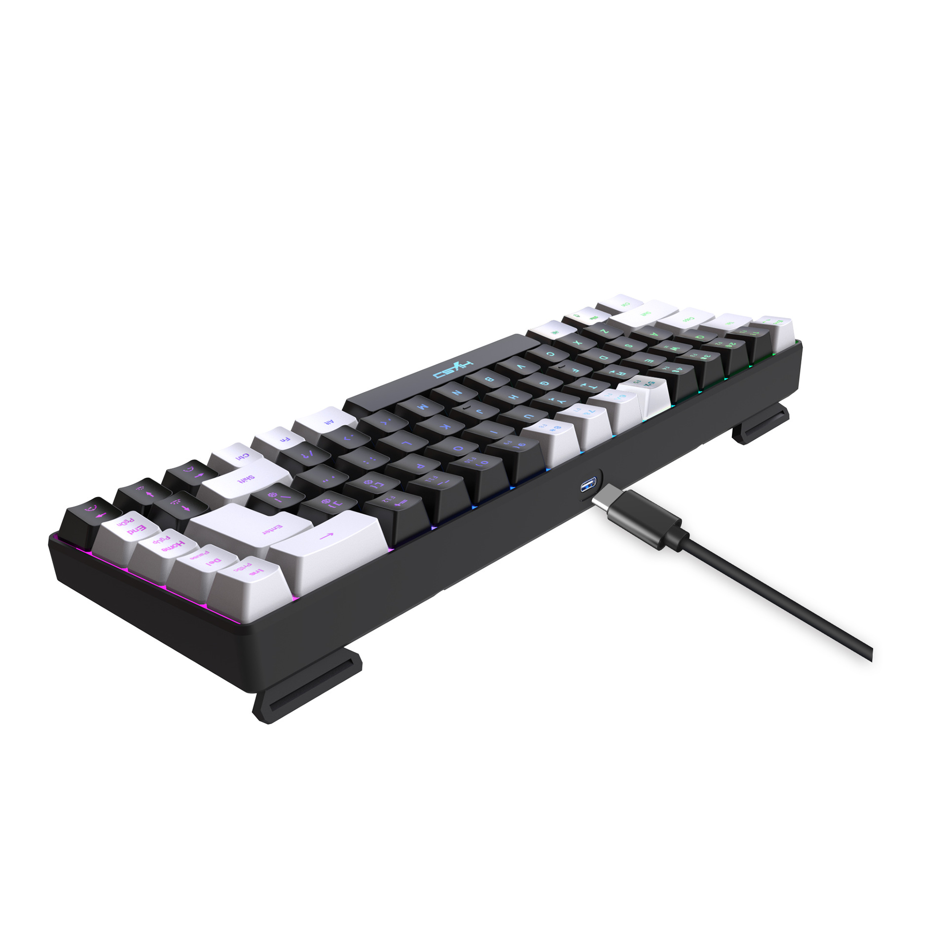 2023 Nieuwe gamingfilm 68 toetsen Kabelscheiding RGB-achtergrondverlichting Multifunctioneel bedraad toetsenbord_voghion.com