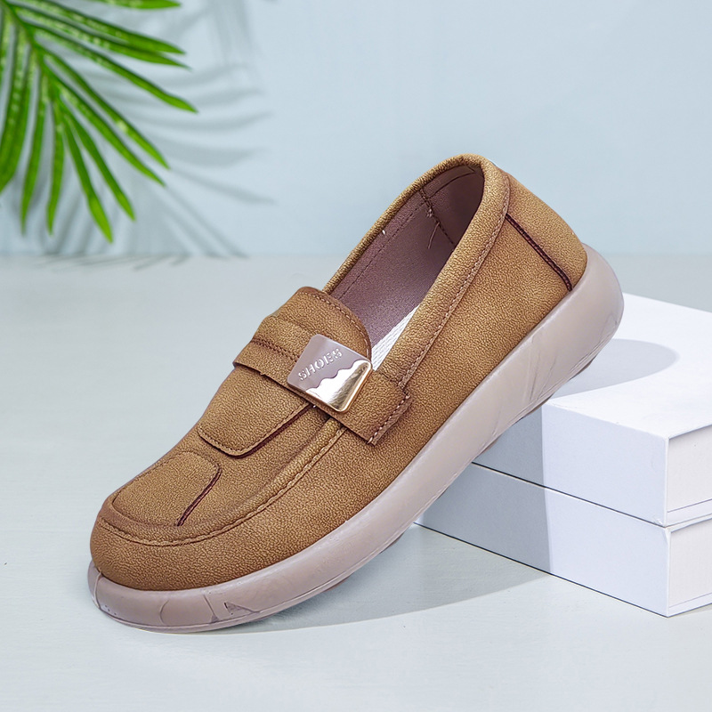 Beijing Cloth Shoes for Women, Flat Slip-On Shoes with Polyurethane Soft Soles, Casual Versatile Driving Shoes, Comfortable for Pregnant Women