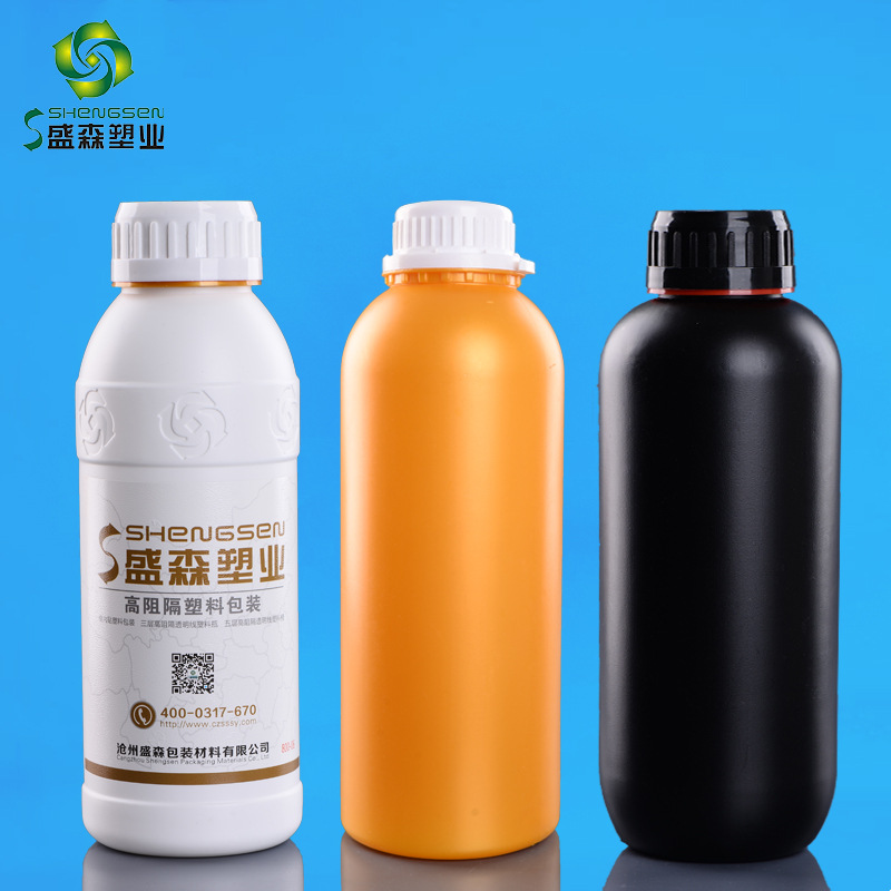 1公斤肥料瓶 悬浮剂包装瓶黑色遮光避光农药瓶1000ml高阻隔塑料瓶