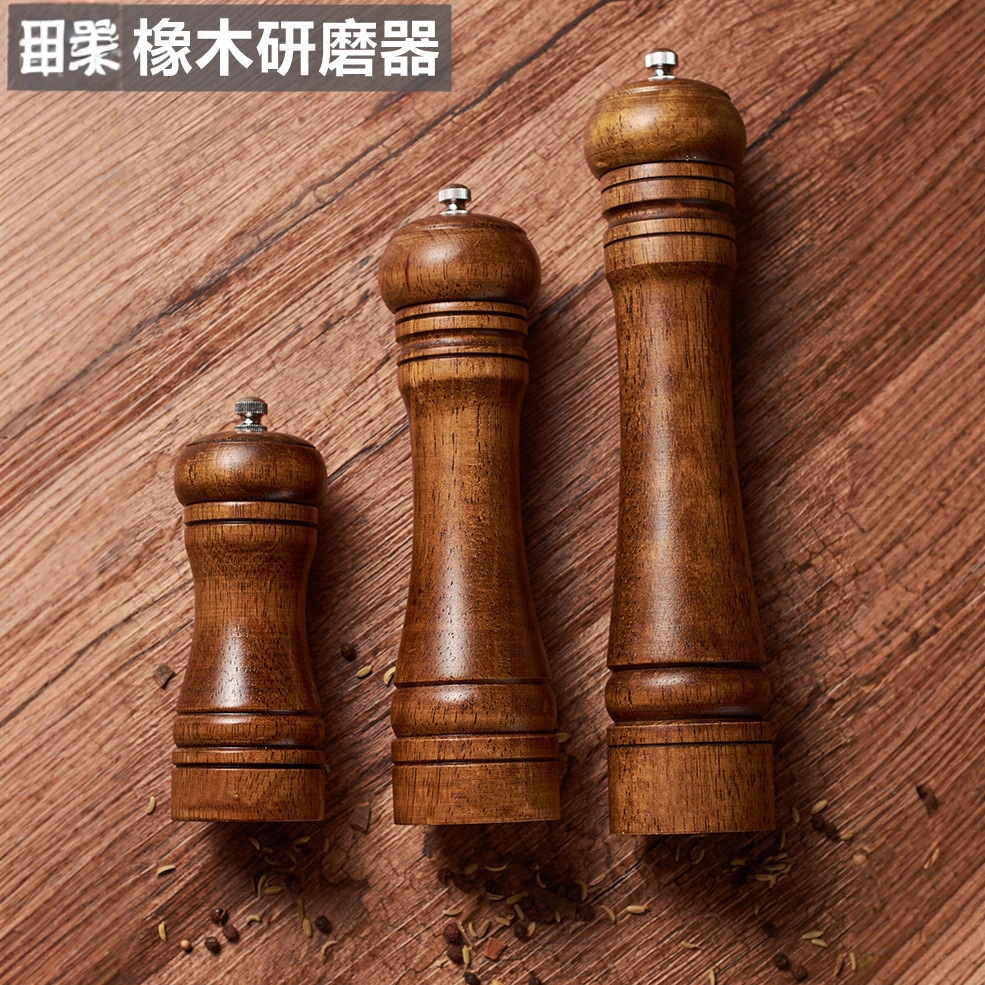 Molinillo de roble molino de pimienta manual molinillo de pimienta botella de condimento multiusos herramientas de cocina