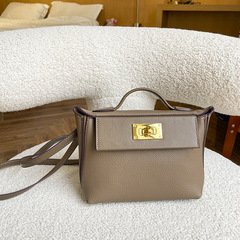 高級質感女包2024春季新凱莉包時尚百搭軟皮包翅膀包手提單肩斜挎