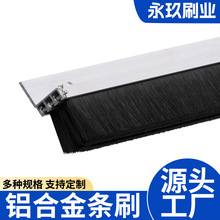 工业铝合金双排条刷工业用板刷防静电阻燃尼龙条刷防尘门底密封条