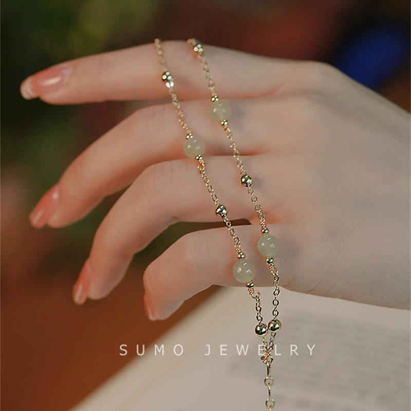 Small design universal chain, one bead bracelet, high-end, western style