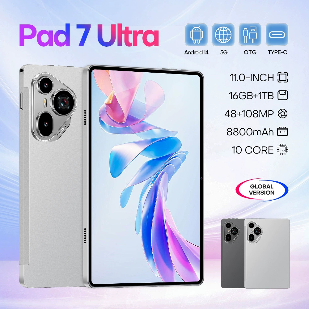 Планшет Pad7 Ultra 10,1 дюйма Android 8.1 — 2 ГБ ОЗУ, 32 ГБ ПЗУ, магниево‑алюминиевый корпус