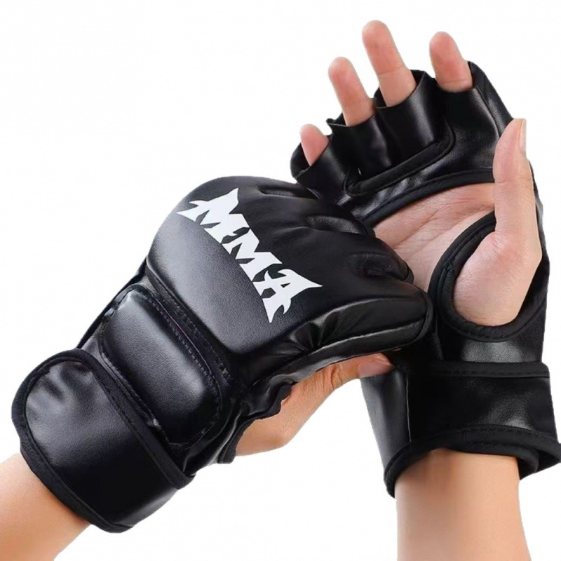 Guantes de boxeo de entrenamiento para niños de boxeo para adultos con medio dedo Sanda