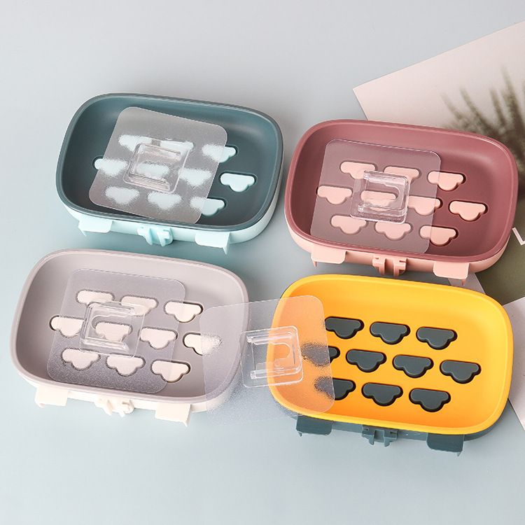 Nube creativa caja de jabón fuerte ponche-libre baño titular de jabón Nordic color de doble capa de drenaje caja de jabón